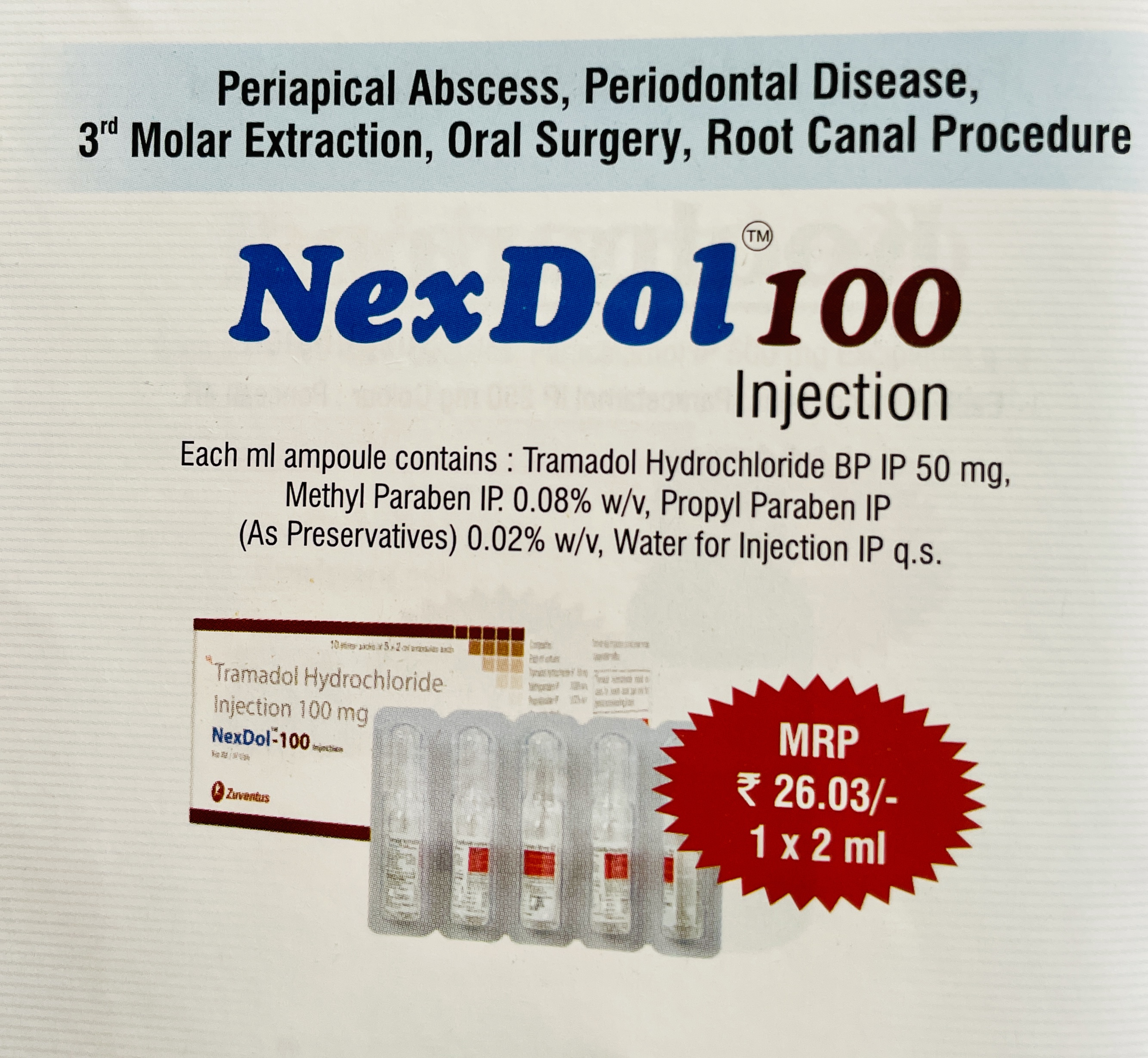 NEXDOL 100 INJ