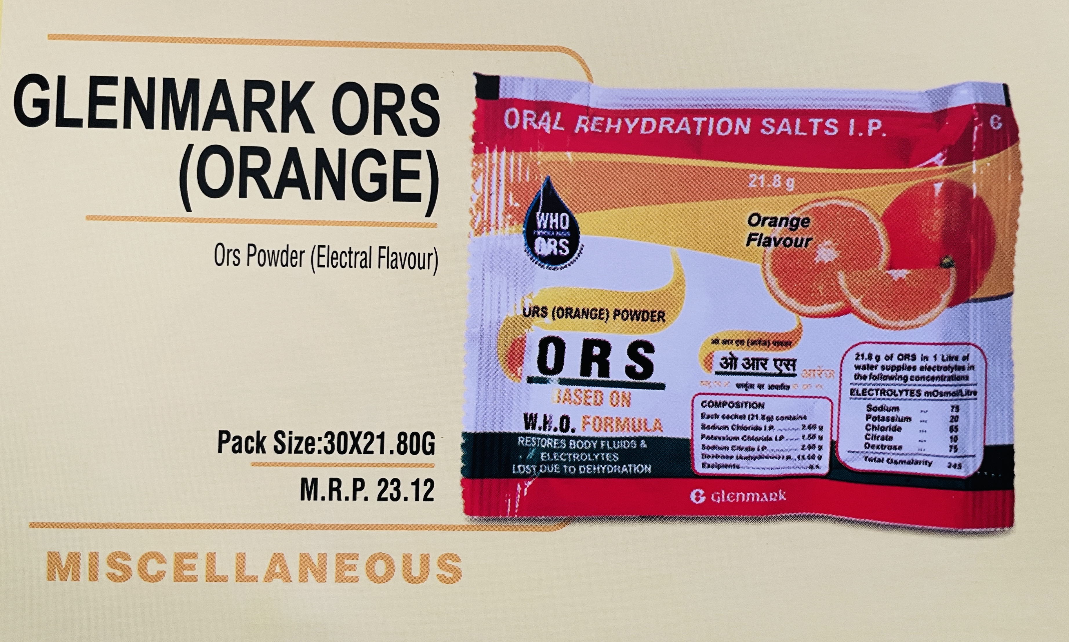 GLENMARK ORS (ORANGE)