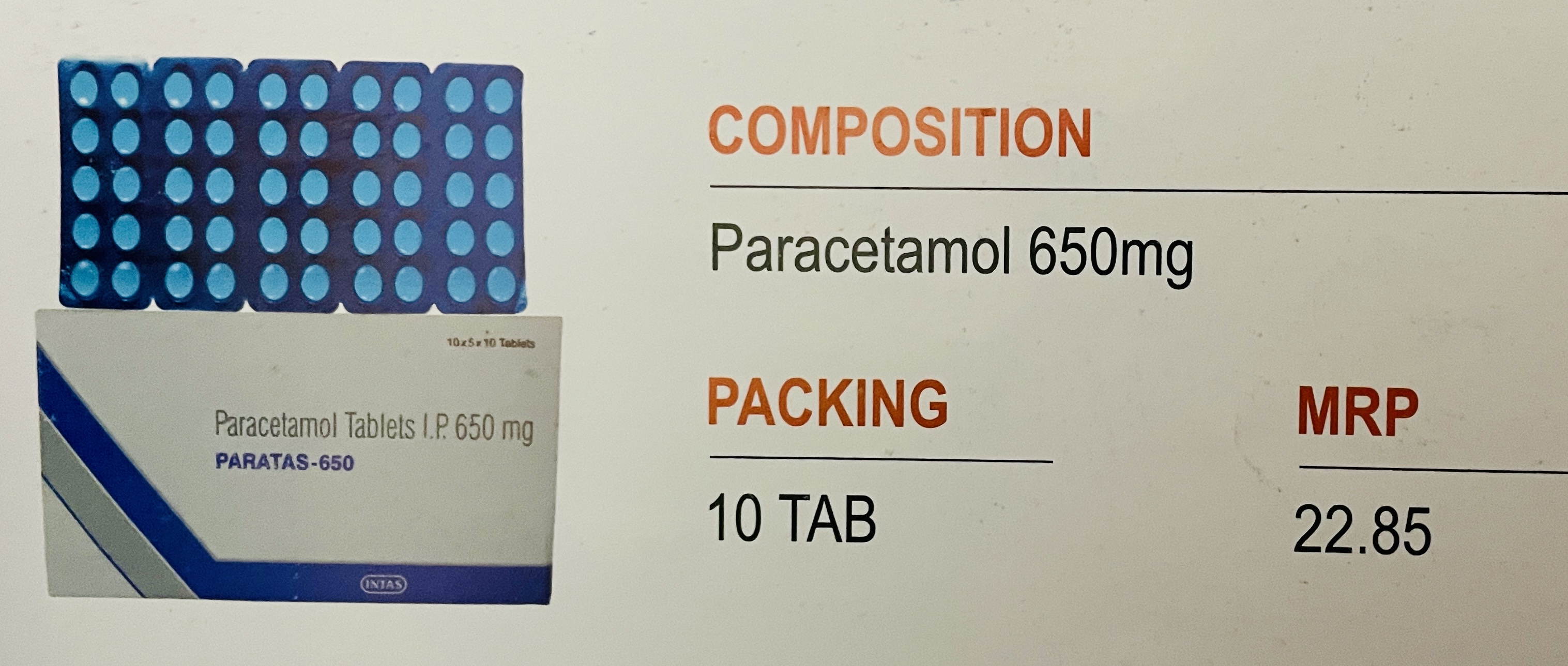 PARATAS 650 10 TAB