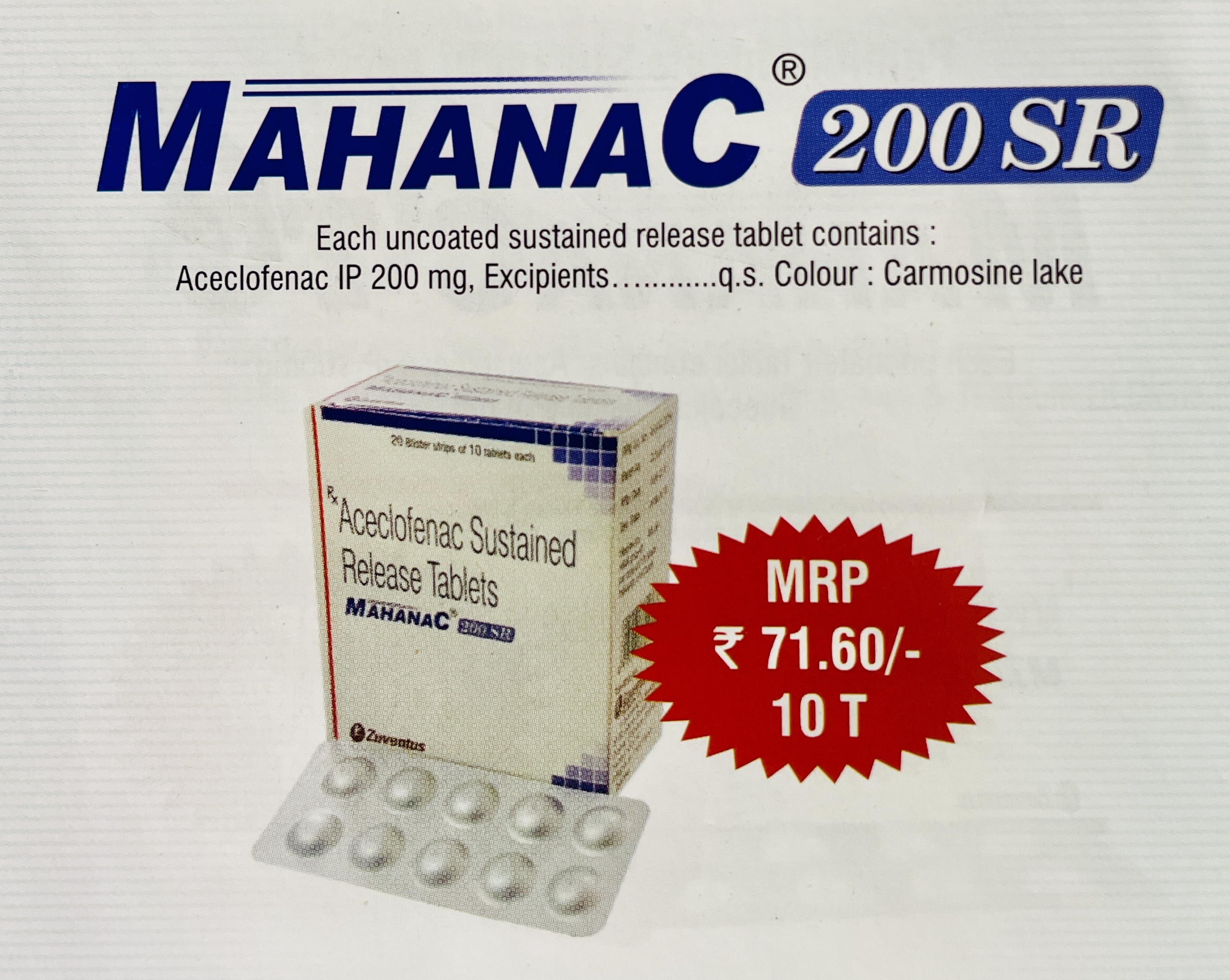 MAHANAC 200 SR TABLET