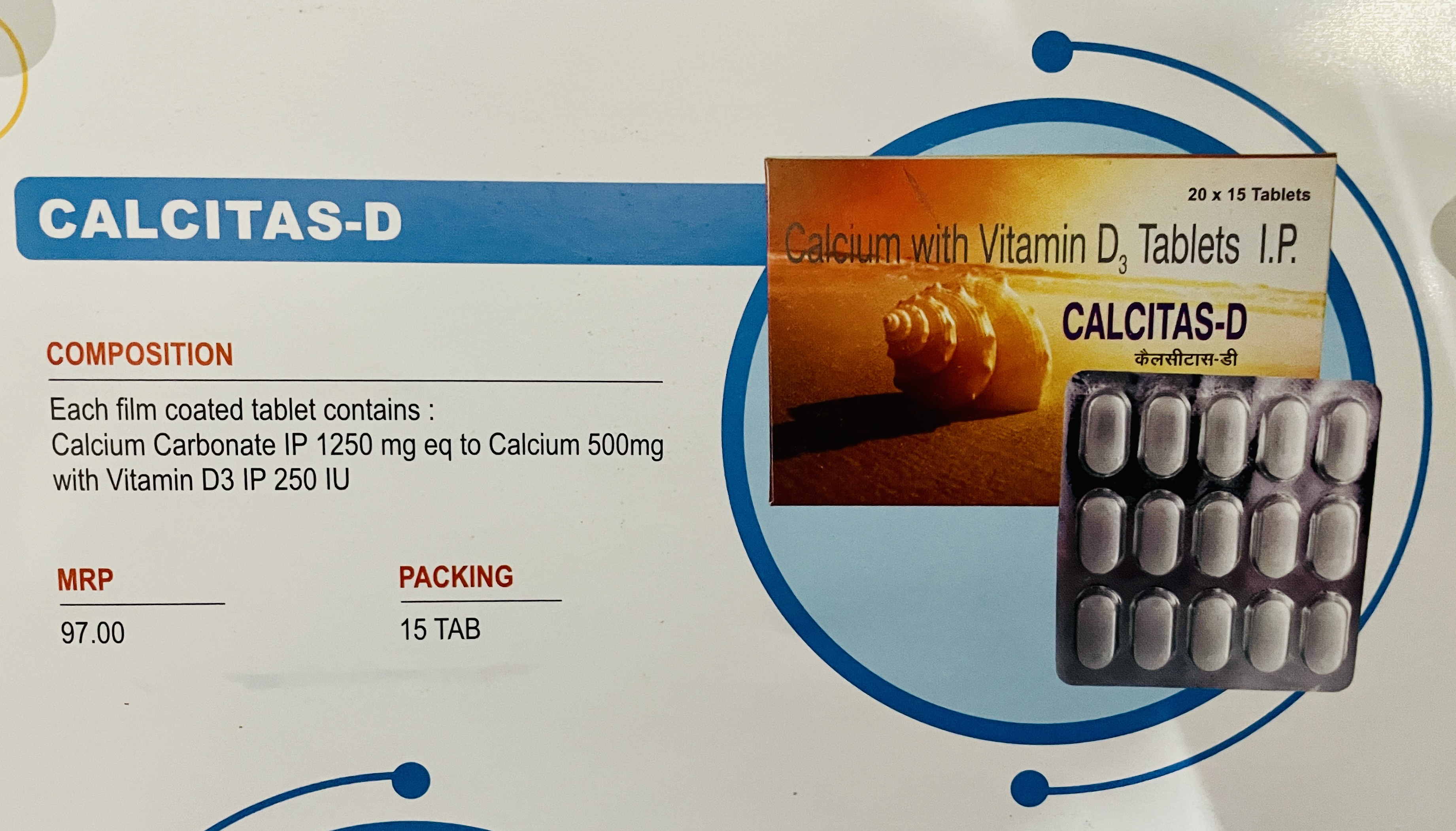 CALCITAS-D 500 15 TAB